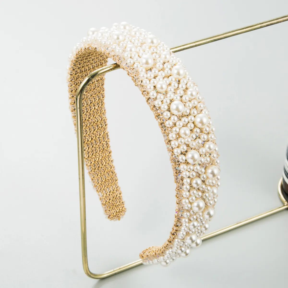 Elegant Luxurious Solid Color Cloth Inlay Artificial Pearls Hair Band