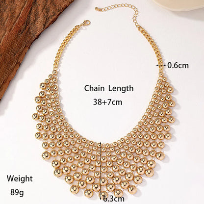 Elegant Luxurious Solid Color Ferroalloy Plating 14k Gold Plated Necklace