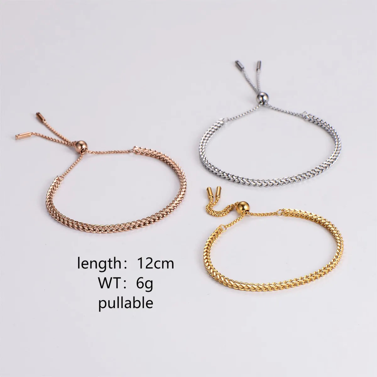 Elegant Luxurious Solid Color Stainless Steel Plating 18k Gold Plated Bracelets