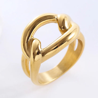 Elegant Luxurious Solid Color Stainless Steel Plating 18k Gold Plated Rose Gold Plated Rings