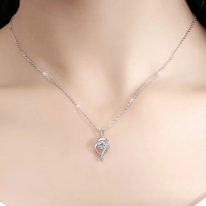 Elegant Luxurious Solid Color Sterling Silver Plating Inlay Moissanite 18k Gold Plated Pendant Necklace