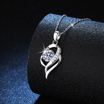 Elegant Luxurious Solid Color Sterling Silver Plating Inlay Moissanite 18k Gold Plated Pendant Necklace