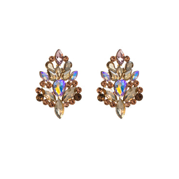 Elegant Luxurious Sweet Tree Alloy Plating Inlay Rhinestones Gold Plated Women's Ear Studs