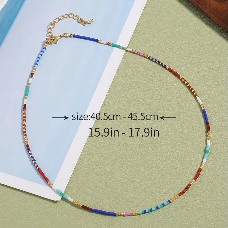 Elegant Luxurious Vacation Round 18K Gold Plated Natural Stone Seed Bead Titanium Steel Wholesale Necklace