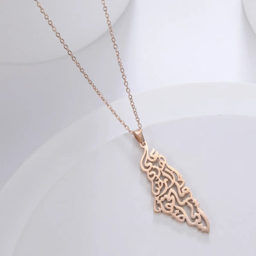 Elegant Map Stainless Steel Plating Necklace