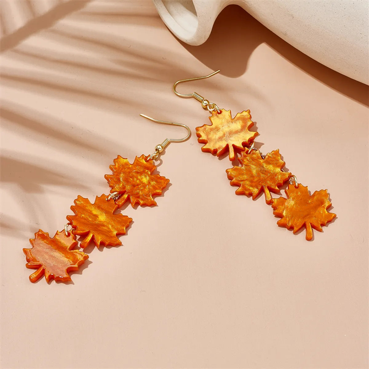 Elegant Maple Leaf Arylic Women's Drop Earrings