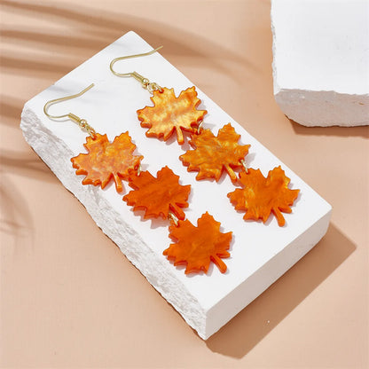 Elegant Maple Leaf Arylic Women's Drop Earrings