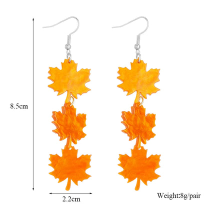 Elegant Maple Leaf Arylic Women's Drop Earrings