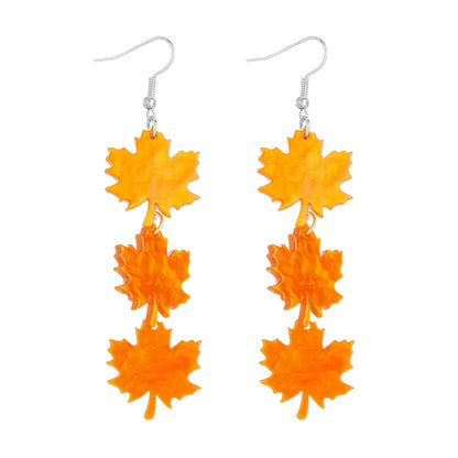 Elegant Maple Leaf Arylic Women's Drop Earrings