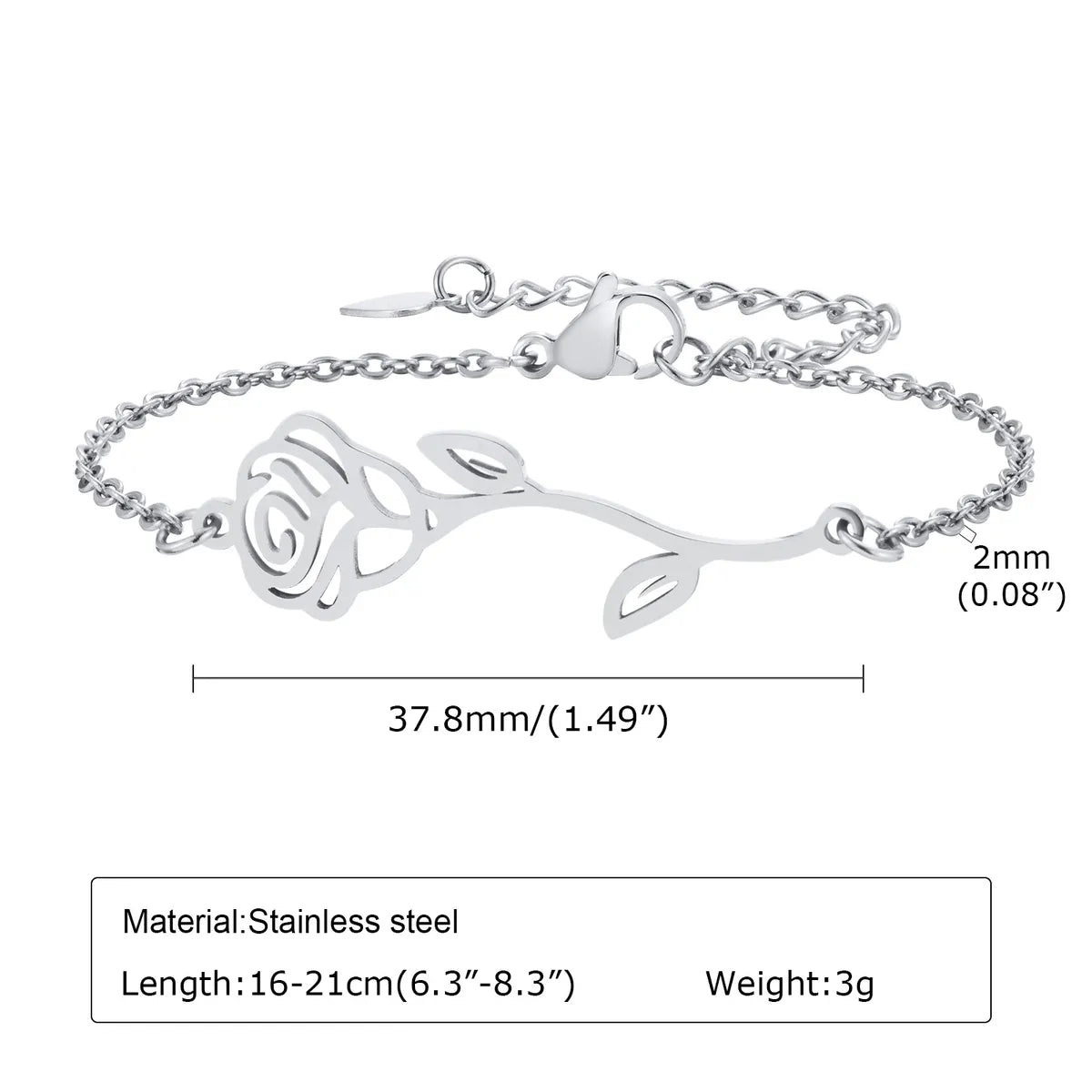 Elegant Modern Style Simple Style Flower Stainless Steel Gold Plated Bracelets In Bulk