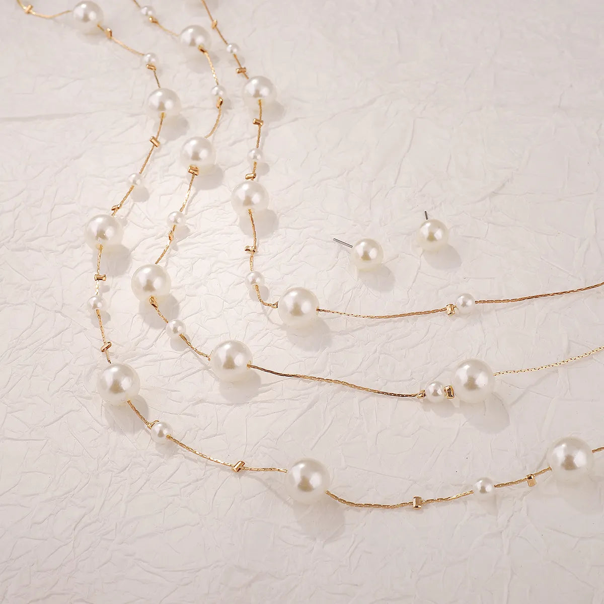 Elegant Modern Style Simple Style Geometric Imitation Pearl Women's Layered Necklaces