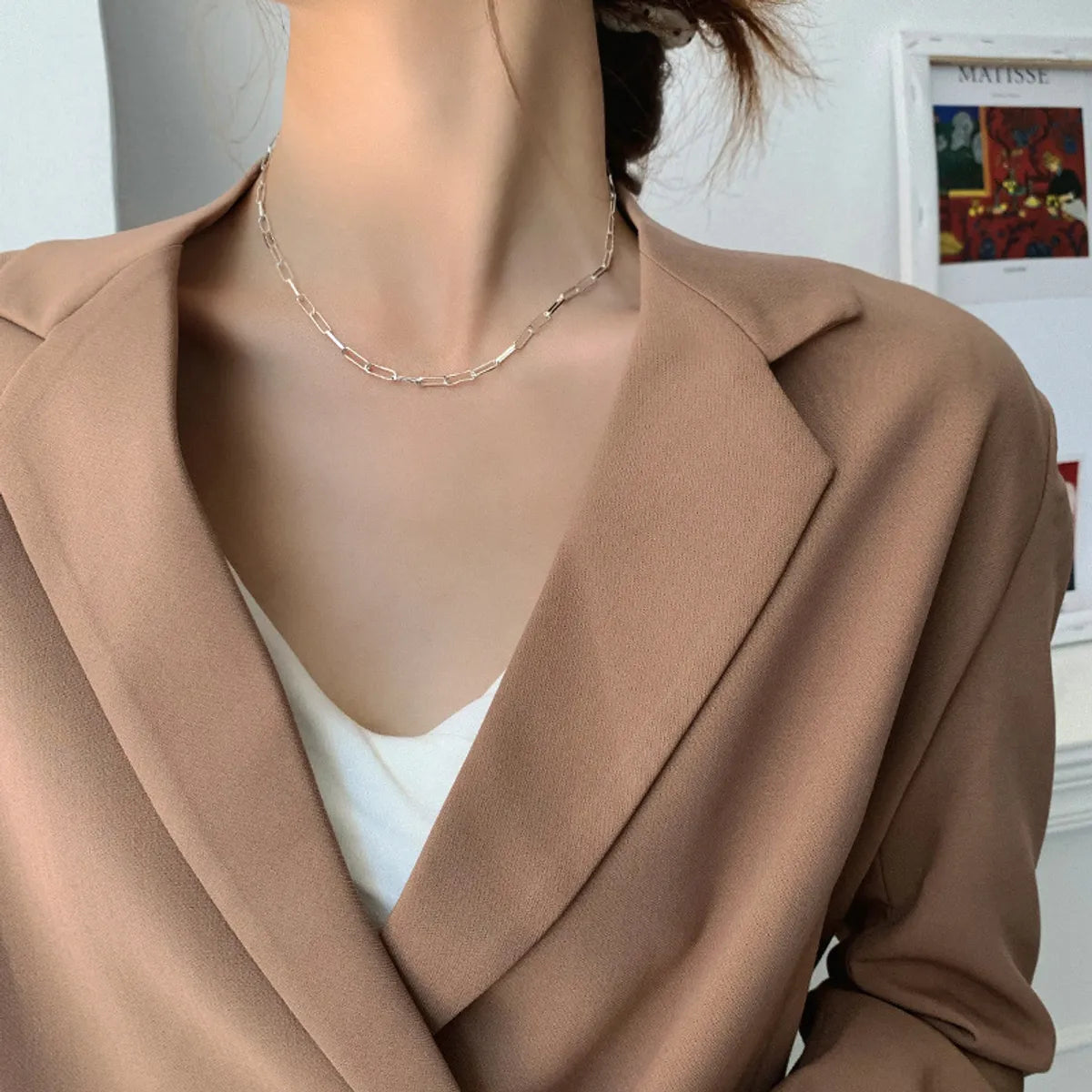 Elegant Modern Style Solid Color Copper Necklace In Bulk