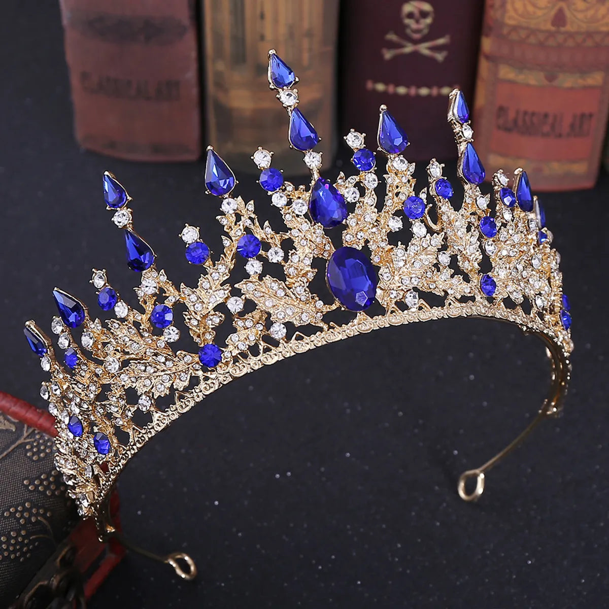 Elegant Oval Crown Alloy Rhinestone Inlay Artificial Crystal Crown 1 Piece