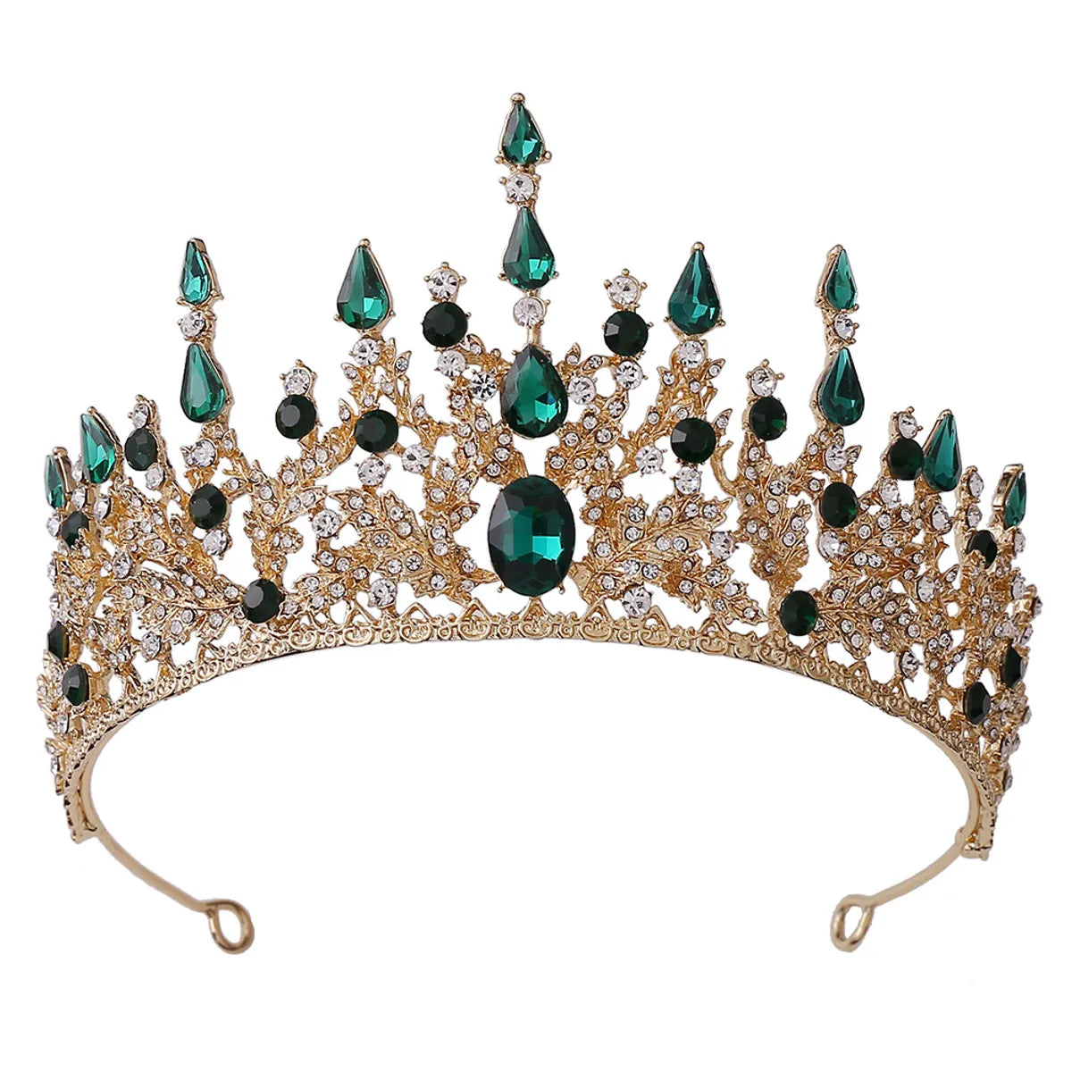 Elegant Oval Crown Alloy Rhinestone Inlay Artificial Crystal Crown 1 Piece