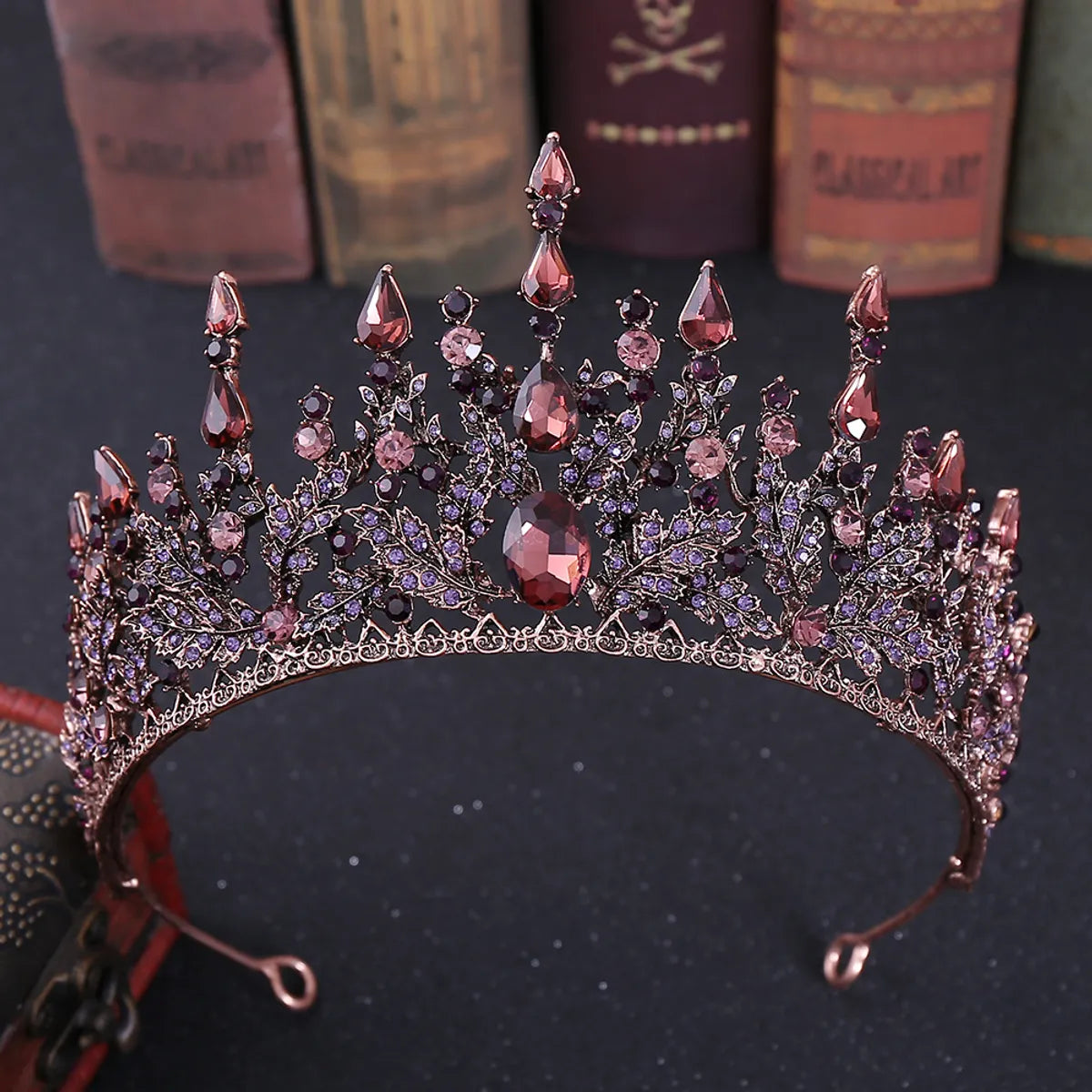 Elegant Oval Crown Alloy Rhinestone Inlay Artificial Crystal Crown 1 Piece