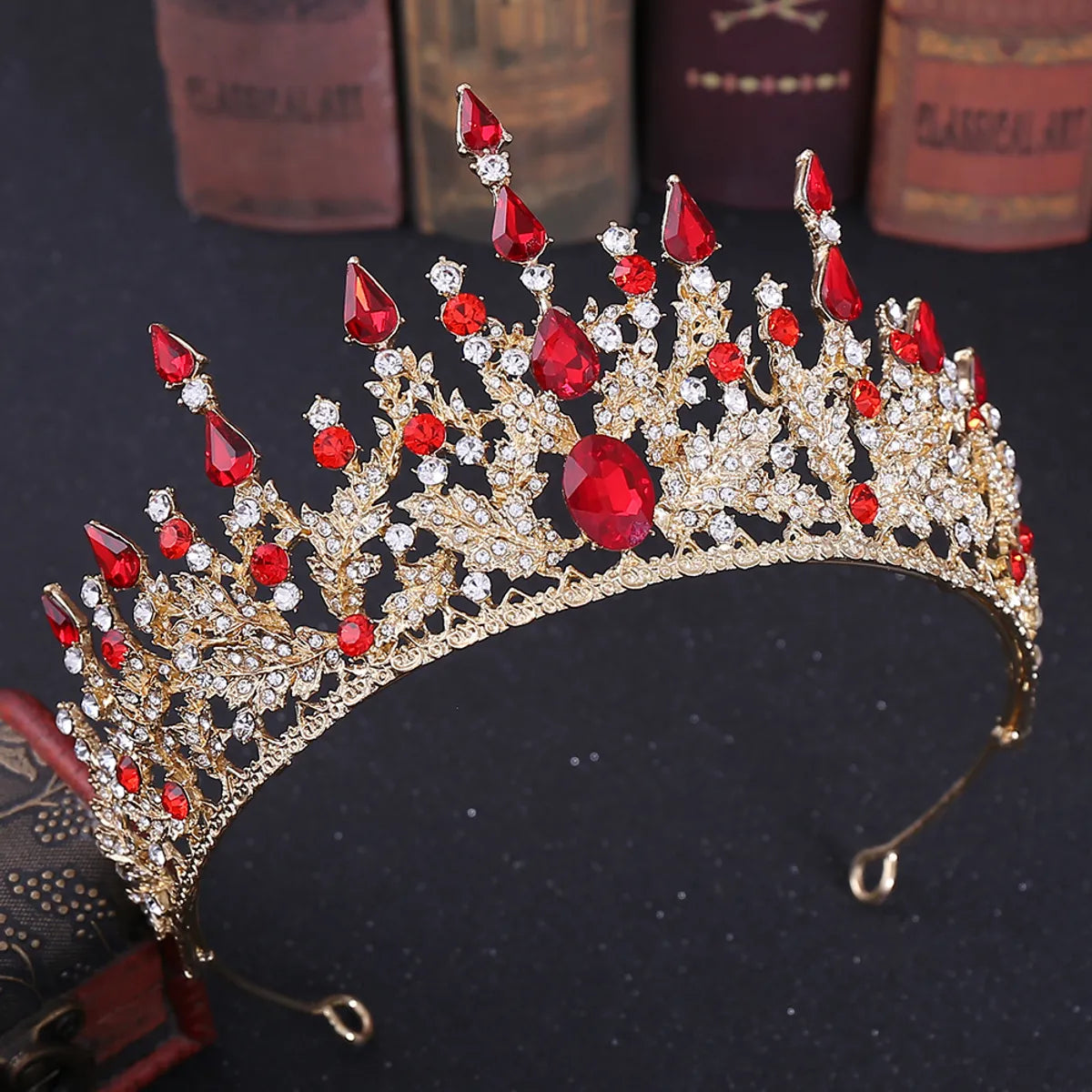 Elegant Oval Crown Alloy Rhinestone Inlay Artificial Crystal Crown 1 Piece