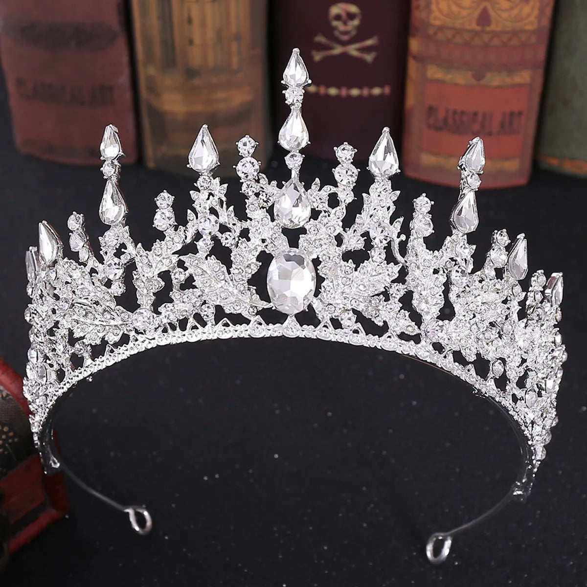 Elegant Oval Crown Alloy Rhinestone Inlay Artificial Crystal Crown 1 Piece