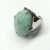 Elegant Oval Natural Stone Copper Inlay Artificial Gemstones Open Ring