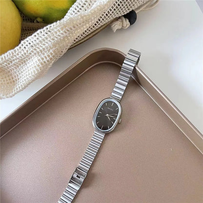 Elegant Oval Single Folding Buckle Quartz Women'S Watches