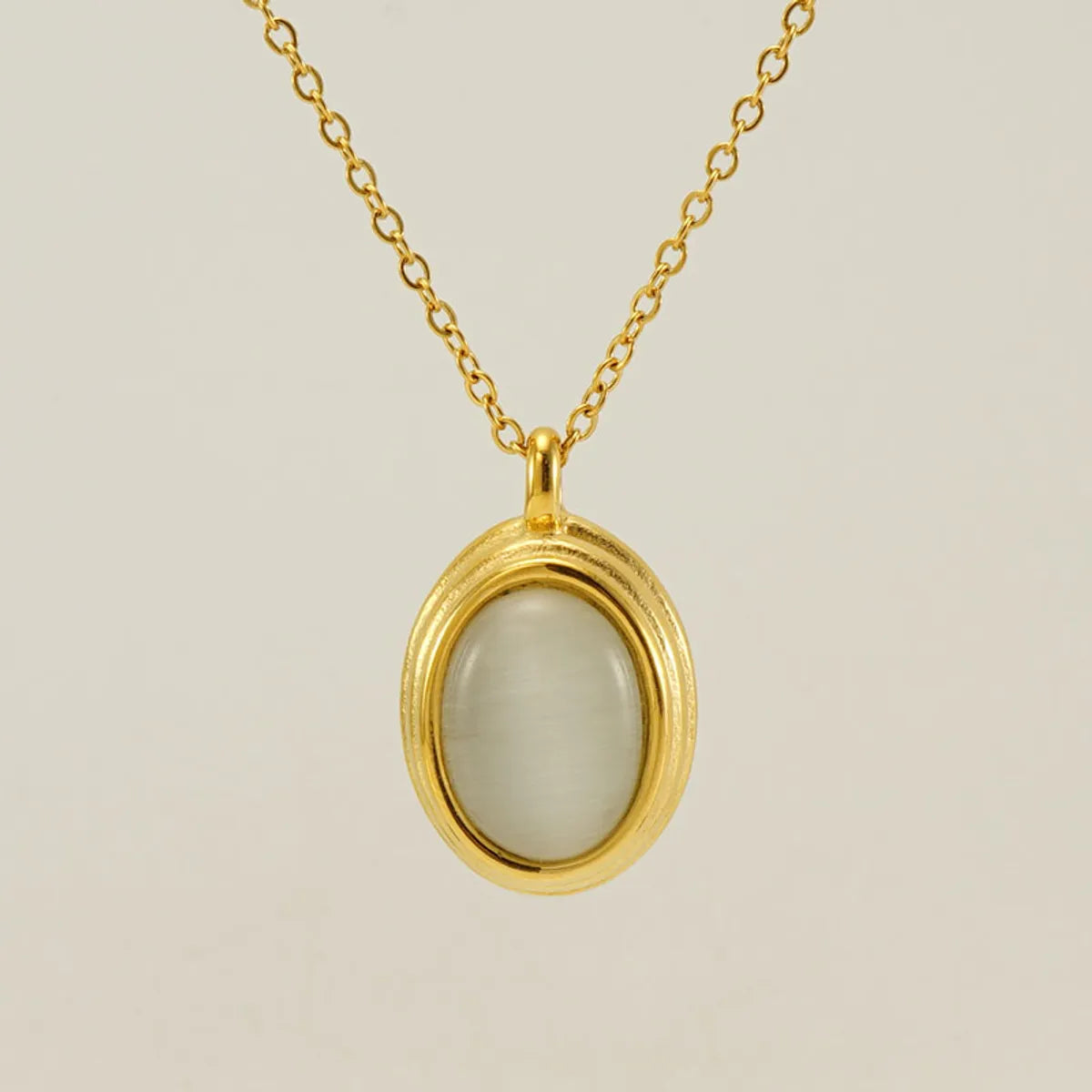 Wholesale Elegant Oval Stainless Steel Plating Inlay 18k Gold Plated Natural Stone Earrings Necklace