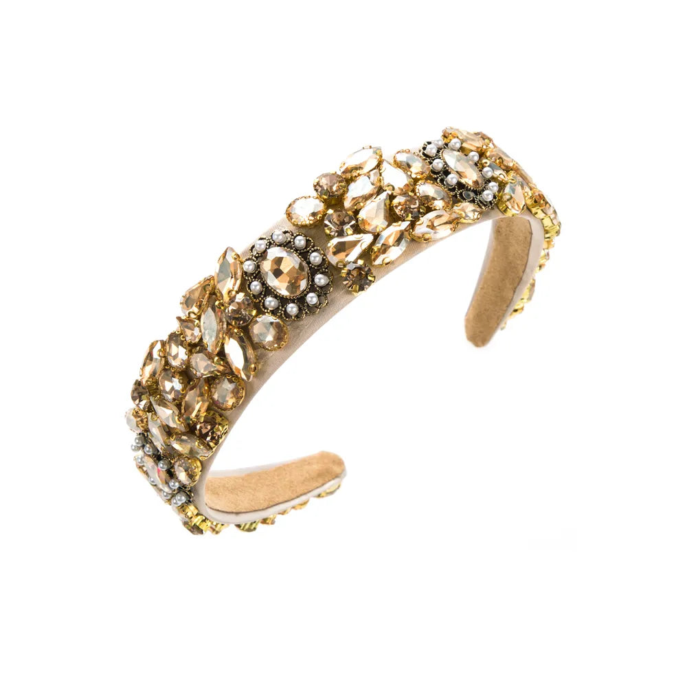 Elegant Oval Water Droplets Cloth Inlay Pearl Hair Band