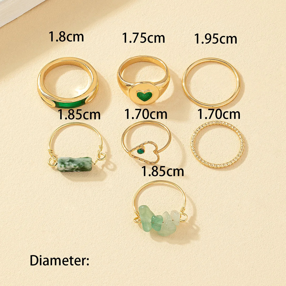 Elegant Pastoral Geometric Heart Shape Alloy Wholesale Rings