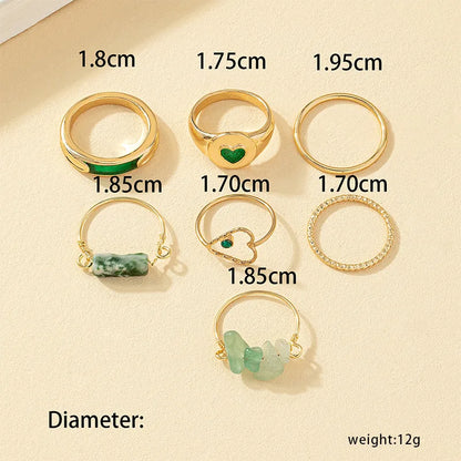 Elegant Pastoral Geometric Heart Shape Alloy Wholesale Rings