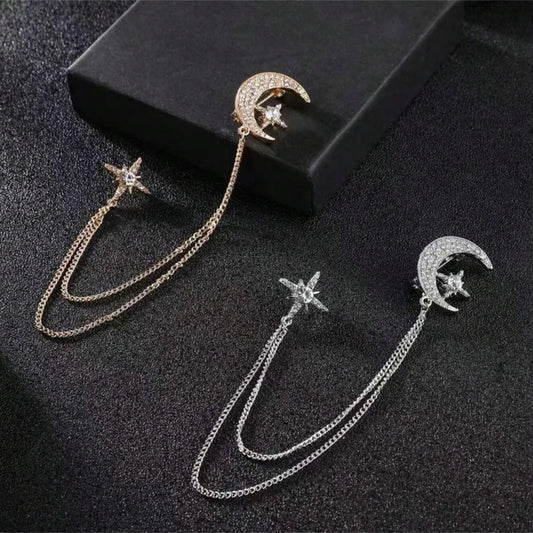 Elegant Pastoral Shiny Star Moon Alloy Unisex Brooches 1 Piece