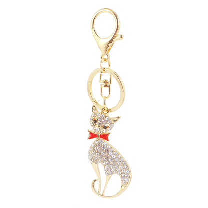 Elegant Pastoral Simple Style Cat Alloy Inlay Rhinestones Unisex Bag Pendant