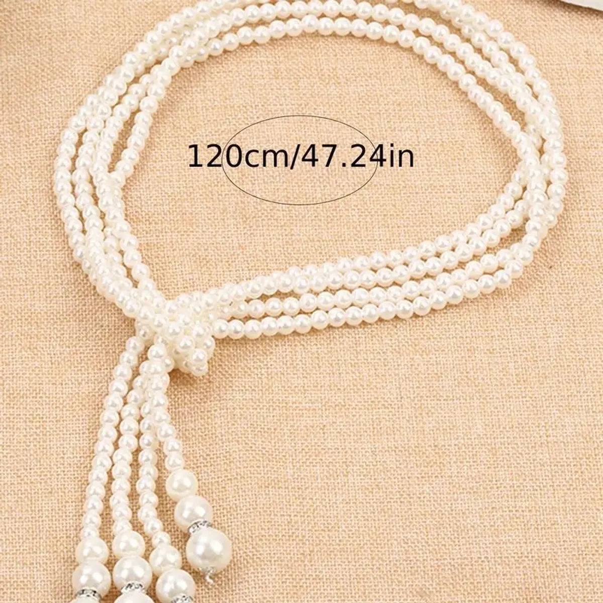 Elegant Pearl Synthetic Resin Wholesale Sweater Chain