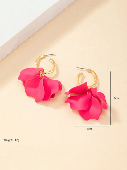 Elegant Petal Alloy Plating Women's Earrings