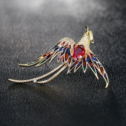 Elegant Phoenix Alloy Plating Rhinestones Women'S Brooches