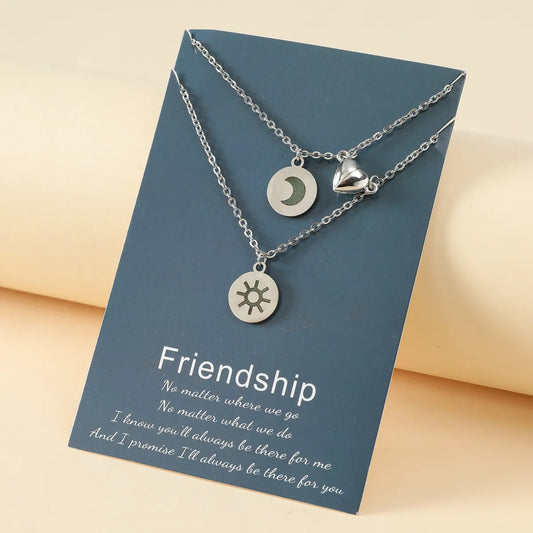 Elegant Preppy Style Simple Style Sun Moon Stainless Steel Zinc Alloy Pendant Necklace