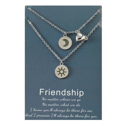 Elegant Preppy Style Simple Style Sun Moon Stainless Steel Zinc Alloy Pendant Necklace