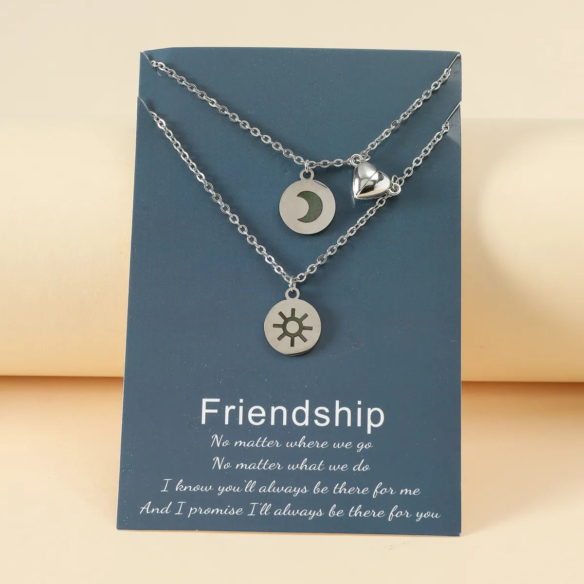 Elegant Preppy Style Simple Style Sun Moon Stainless Steel Zinc Alloy Pendant Necklace