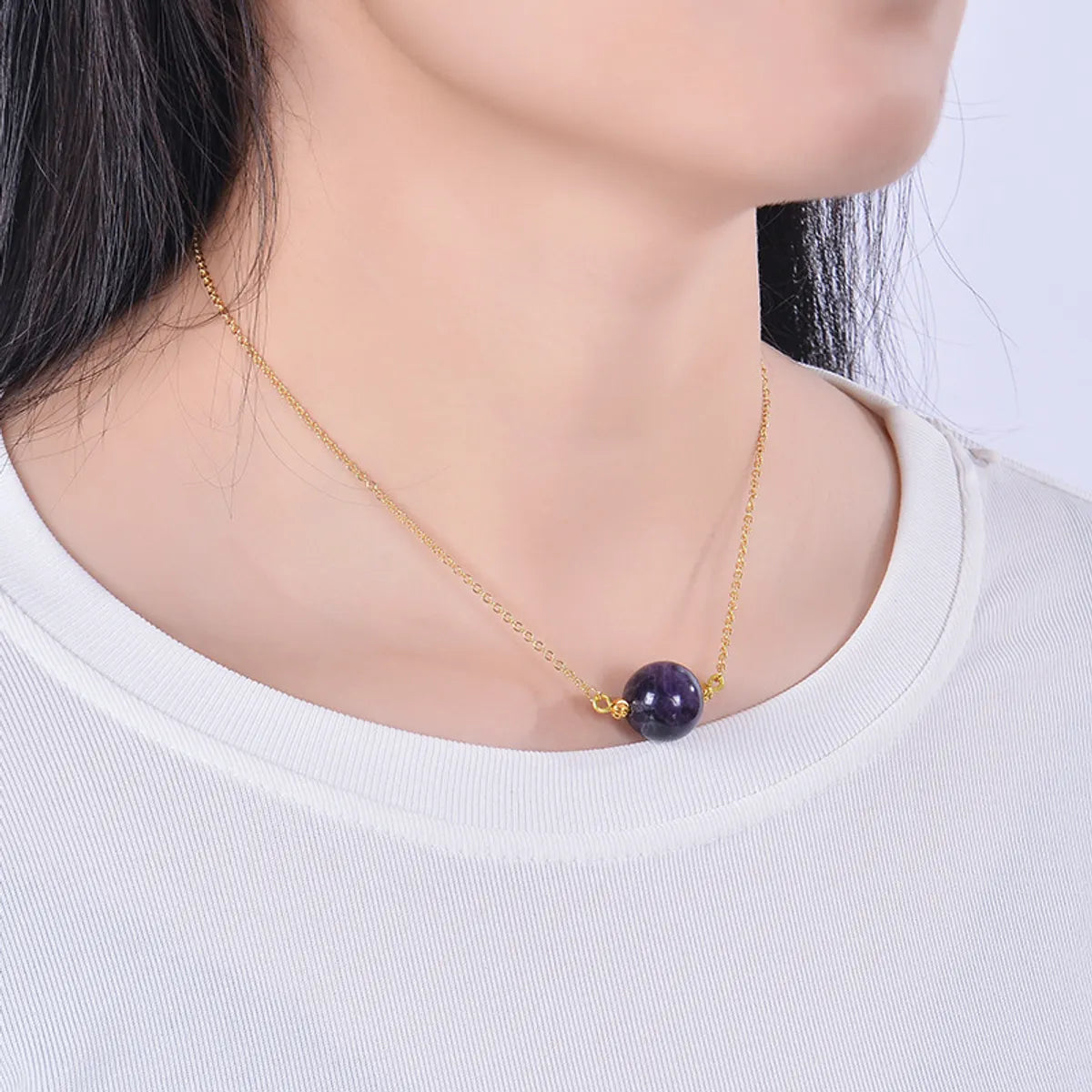 Elegant Printing Natural Stone Pendant Necklace In Bulk