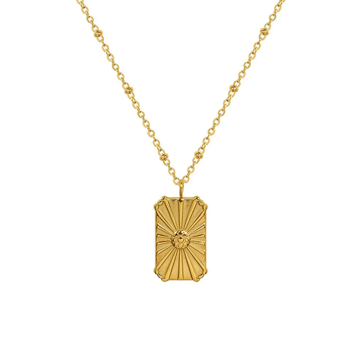 Elegant Queen Simple Style Rectangle Stainless Steel Plating 18k Gold Plated Pendant Necklace