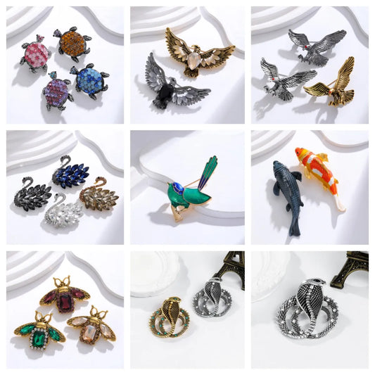 Elegant Retro Animal Alloy Rhinestones Unisex Brooches