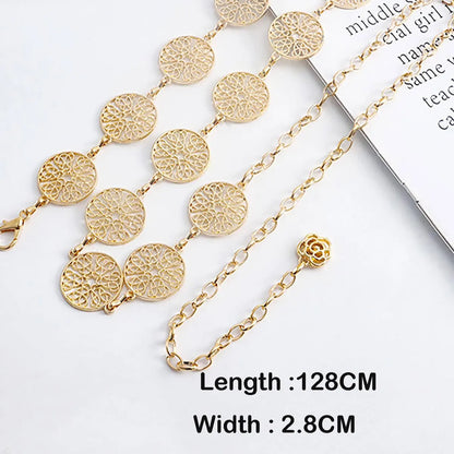 Elegant Retro Commute Round Alloy Women's Waist Chain