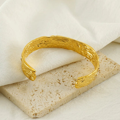 Elegant Retro Eye 304 Stainless Steel 18K Gold Plated Natural Stone Zircon Bangle In Bulk