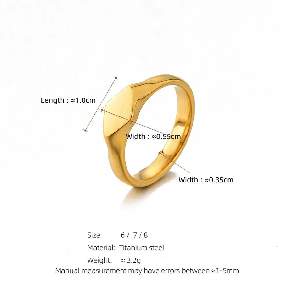 Elegant Retro Geometric Titanium Steel Plating 18k Gold Plated Women's Open Rings