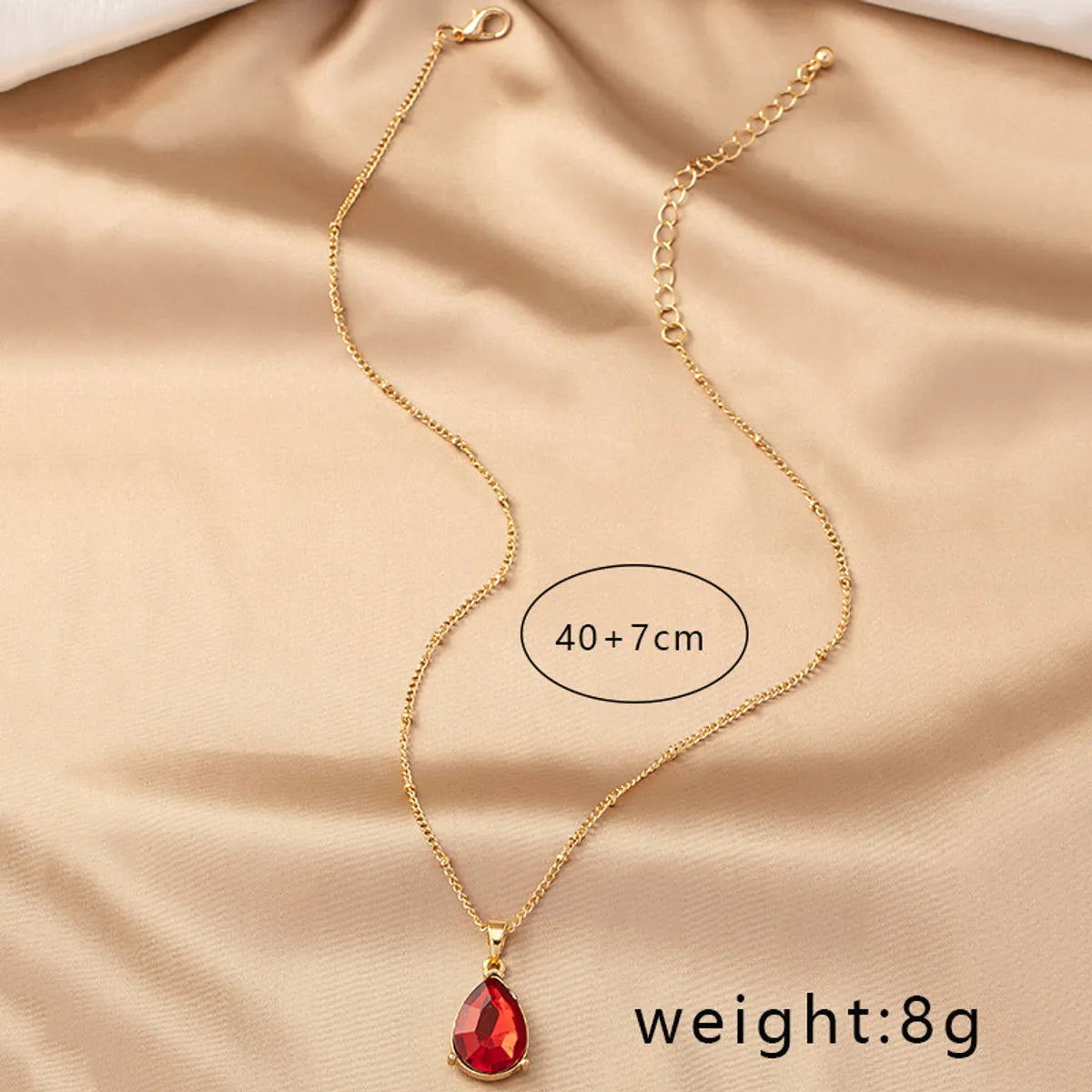 Elegant Retro Geometric Water Droplets Alloy Plating Inlay Gem Women's Pendant Necklace