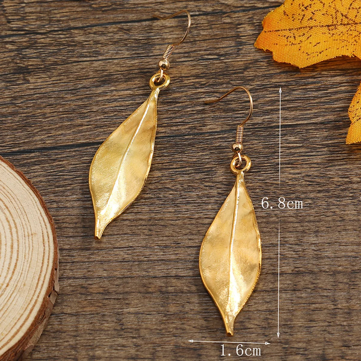 1 Pair Elegant Retro Leaf Plating Alloy Drop Earrings