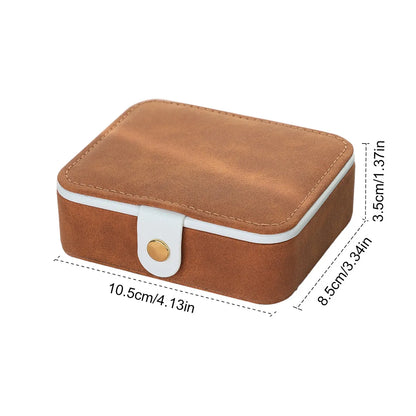 Elegant Retro Rectangle Pu Leather Suede Jewelry Boxes