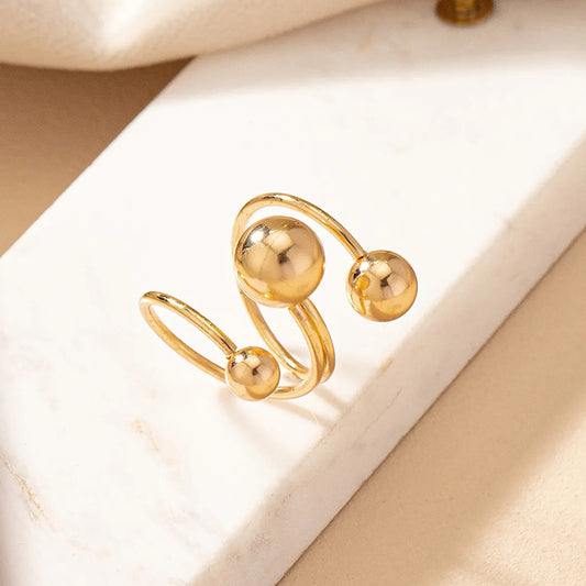 Elegant Retro Round Alloy Plating Gold Plated Women'S Open Rings