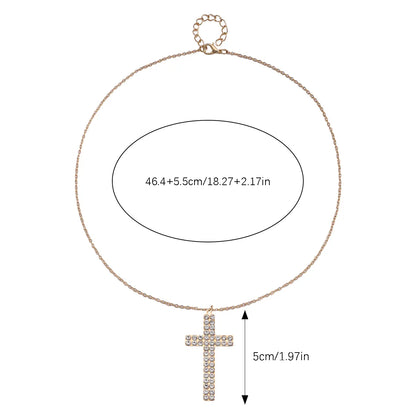 Elegant Retro Simple Style Cross Alloy Polishing Plating Inlay Rhinestones Gold Plated Women's Jewelry Set