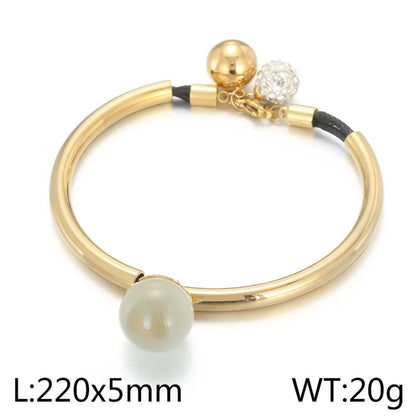 Elegant Retro Solid Color Titanium Steel 18K Gold Plated Bracelets In Bulk