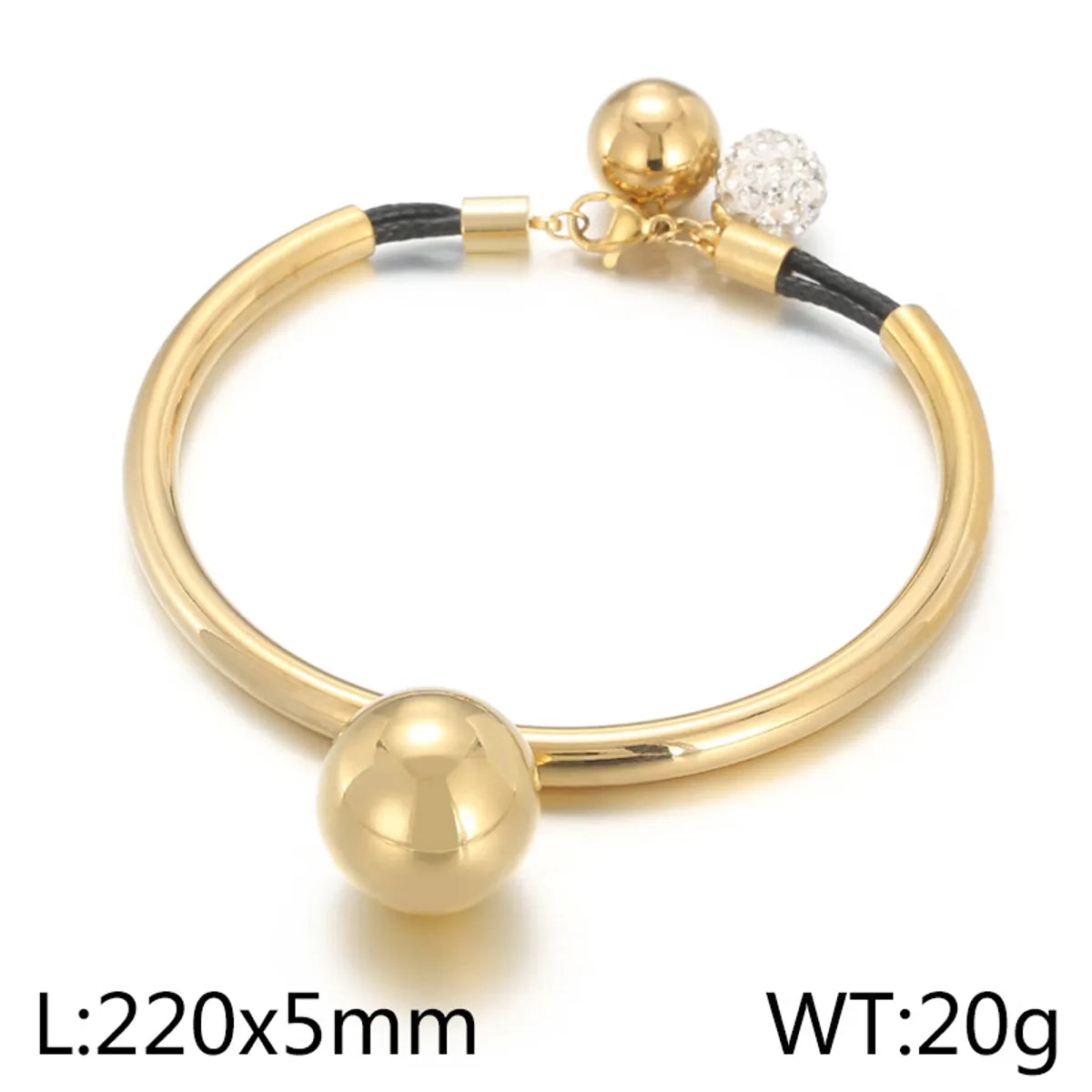 Elegant Retro Solid Color Titanium Steel 18K Gold Plated Bracelets In Bulk