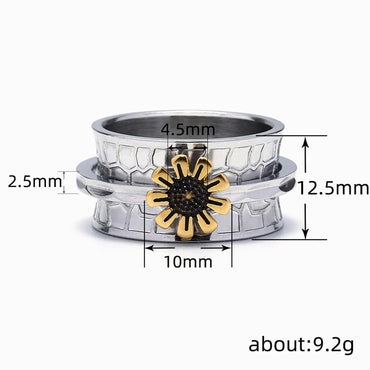 Elegant Retro Sunflower Alloy Plating Unisex Rings