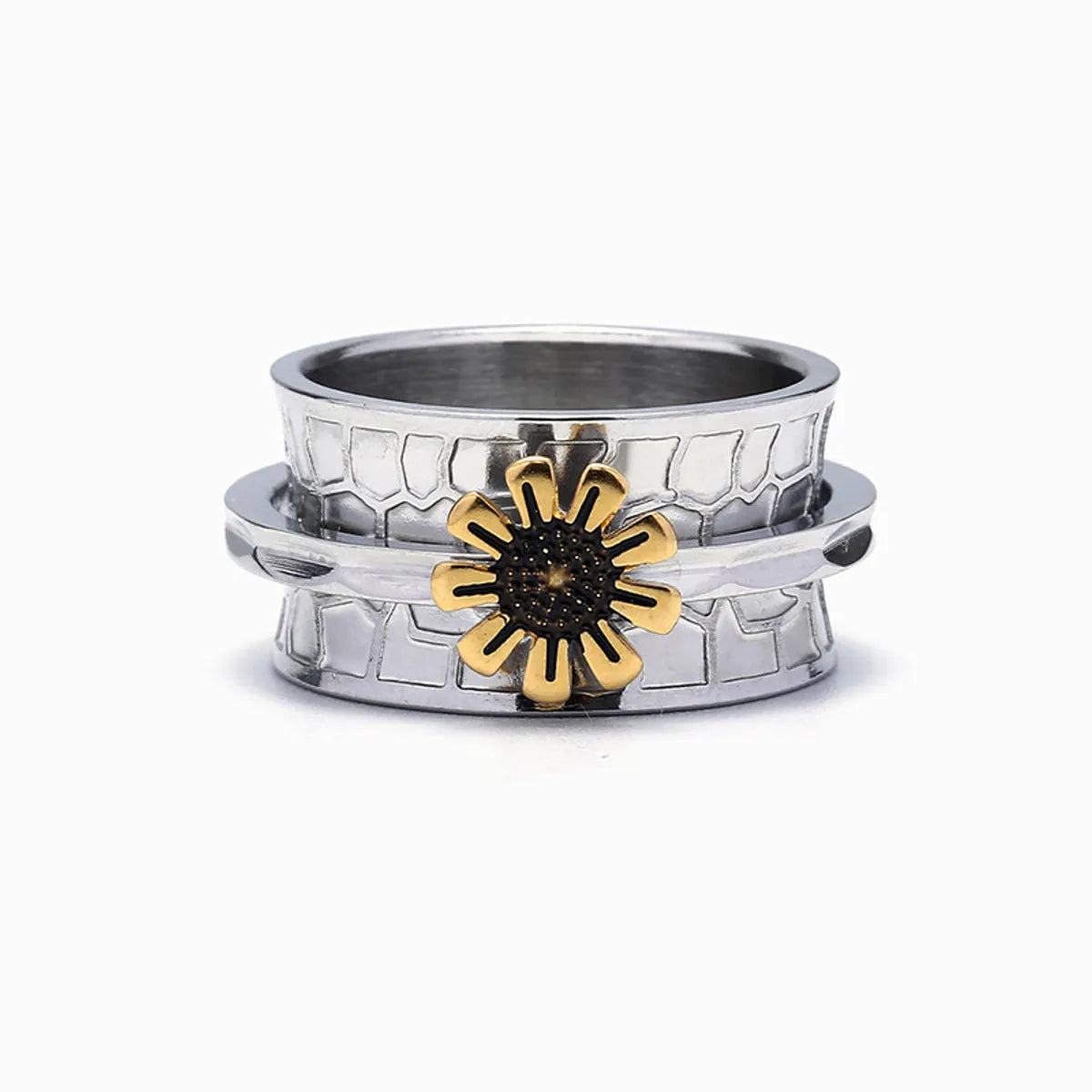 Elegant Retro Sunflower Alloy Plating Unisex Rings